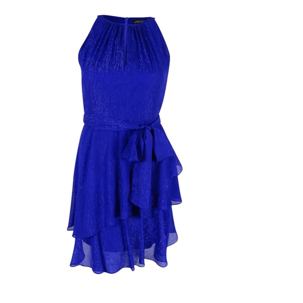 Tahari Keyhole Halter Neck w/ Tiered Skirt
